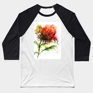 Crazy Red Flower Baseball T-Shirt